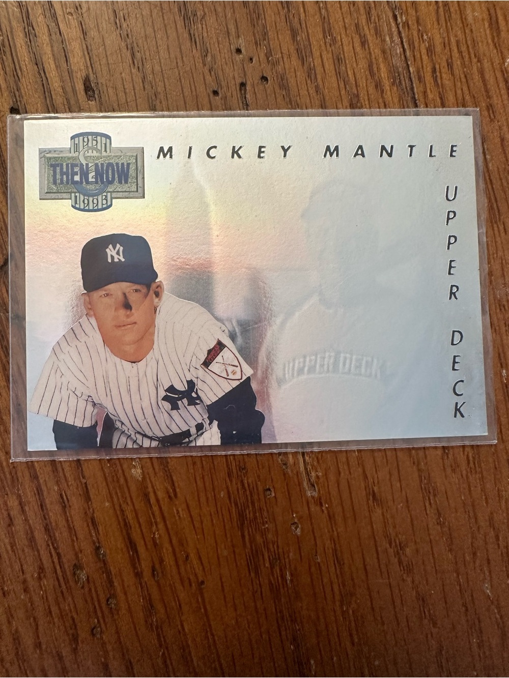 Mickey Mantle Upper Deck Baseball Card - White & Navy